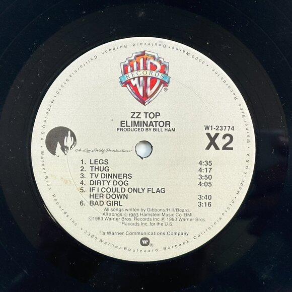 Eliminator by ZZ Top (WB, 1983) 1-23774 LP 12" Vinyl Record - Picture 6 of 6